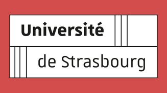 Logo de l'Université de Strasbourg avec fond coloré